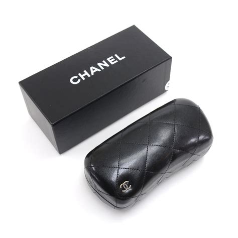 chanel black oval sunglasses|Chanel quilted sunglasses case.